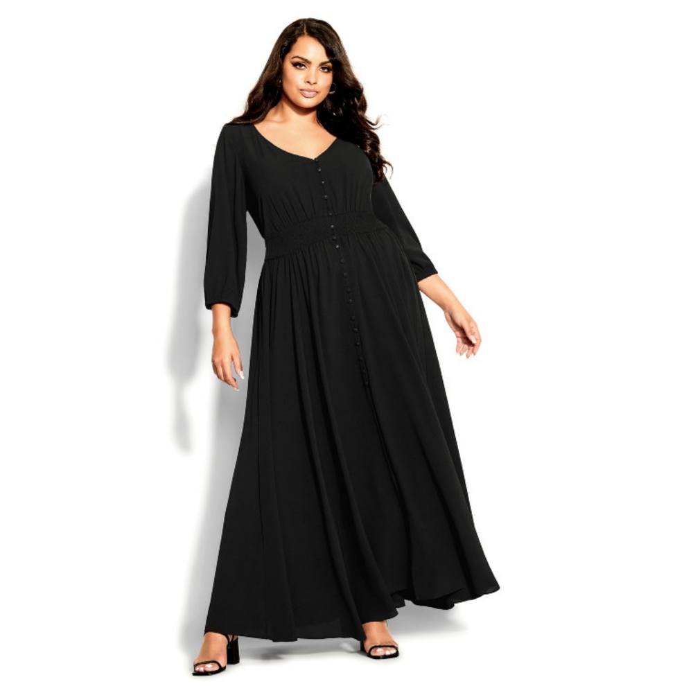 ~CITY CHIC Desire Maxi Dress - black